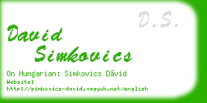david simkovics business card